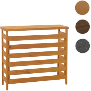 Verkleidung für Klimaanlage/Wärmetauscher HWC-Q15, Abdeckung Holz FSC®-zertifiziert 78x84x32cm ~ natur