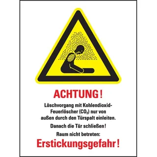 König Werbeanlagen Schild I Warn-Kombischild CO2-Feuerlöscher - Löschen d.Türspalt, ISO, Kunststoff, 300x400mm