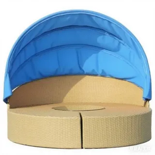 Ersatzdach Rund Für Sonneninsel Garten – Robustes Sonnenschutzdach Für Sonneninsel Und Tagesbett, Rundes Outdoor Dachbezug Für Rattan Sonnenliege 168 Cm, Nur Baldachin-Blue