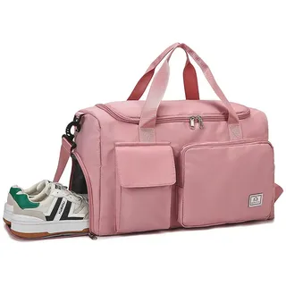 HTgroce Reisetasche für Kinder Sporttasche Mit Schuhfach Damen Reisetasche Rosa