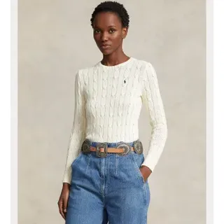 Polo Ralph Lauren für Damen. 211891640010 Beigefarbener Strickpullover (XL), Lässig, Baumwolle