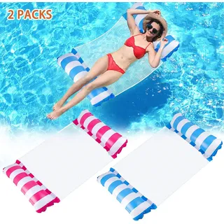 2-teiliges Hängematten-set, 4-in-1 Aufblasbare Pool-schwimmhilfe, Mehrzweck-faltbare Wasserhängematte, Tragbare Ultraleichte Schwimmhilfe Für Erwachsene.