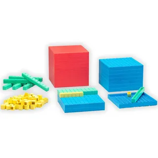 WISSNER® Dienes Dezimal-Rechenmaterial mit 121 Teilen aus nachhaltigem RE-Plastic – Aktives Lernen mit den Zehnersystem-Teilen für das bessere Verständnis von Zahlen und Mengen