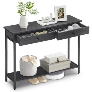 VASAGLE Konsolentisch 2 Schubladen 100 x 40 x 75 schwarz