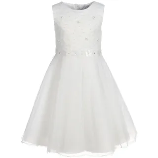 happy girls Tüllkleid HAPPY GIRLS "tulle dress with flowers", Mädchen, Gr. 98, N-Gr, ecru, Jersey, Obermaterial: 100% Polyester, unifarben, Rundhals, Kleider