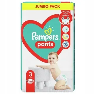 Pampers Pants Windeln Größe 3 (6-11kg), 62 Stück, Schutz & Komfort Pampers in Einfach anzubringenden Windeln