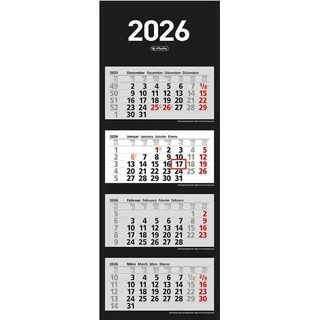 Herlitz 4-Monats-Wandkalender 2026 - Schwarz