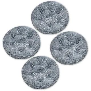 YSZBD Sitzkissen Stuhl Rund 6er/4er/2er Set、Rundes Sitzkissen Mit Loch、Sitzkissen Rund 40cm Waschbar、Stuhlkissen Rund、Sitzkissen FüR StüHle Esszimmer(#1,40x40cm4pcs)