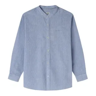Pepe Jeans für Jungen. PB302704 Chestley blaues Hemd (16años= 176cm), Lässig, Leinen, Langarm, Nachhaltig, Kinderbekleidung