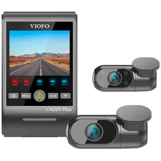 VIOFO A229 Plus 3ch (WLAN, GPS-Empfänger, Beschleunigungssensor, Eingebautes Mikrofon, 2k Dashcam, - Black