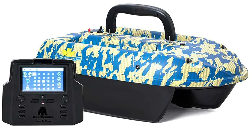 BearCreeks iPilot50 GPS-Futterboot mit 5 kg Futterkapazität - Camouflage - Kein Fischfinder