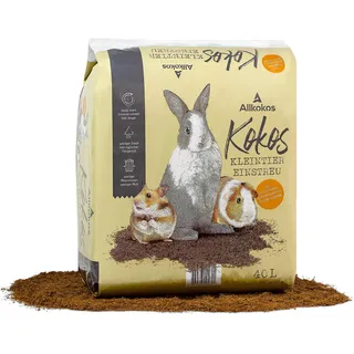 Allkokos Einstreu aus 100% Kokosfasern – Kleintiereinstreu staubfrei, geruchsbindend und sanft zu Pfoten – perfekt als Streu für Hamster, Kaninchen, Meerschweinchen UVM. (3x40 Liter)