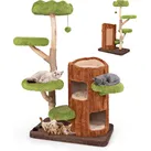 Kratzbaum 80 x 50 x 141 cm braun/grün/weiß