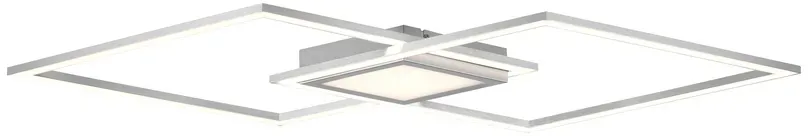 LED Deckenleuchte, stahl, flach, rechteckig, warmweiß