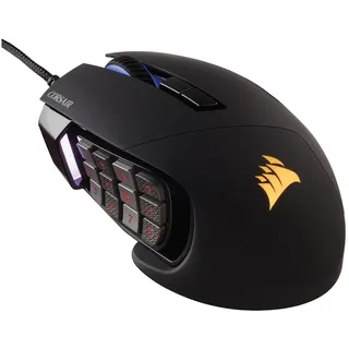 Corsair Scimitar RGB Elite (Kabelgebunden), Maus, Schwarz