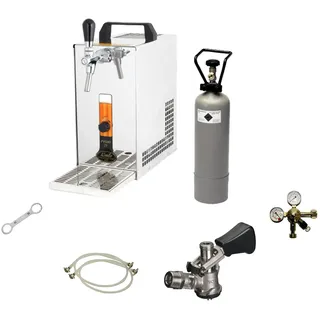 ich-zapfe Komplett Set - Zapfanlage, Bierzapfanlage, Bierkoffer, Durchlaufkühler PYGMY 25 LE, 1-leitig Trockenkühler, 30 Liter/h, Green Line,