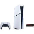 PLAYSTATION 5 Konsolen-Set "Disk Edition (Slim) + Samsung 990 PRO Heatsink interne SSD 2TB", schwarz-weiß (weiß, schwarz), B:35,8cm H:9,6cm T:21,6cm, Spielekonsolen, PlayStation5