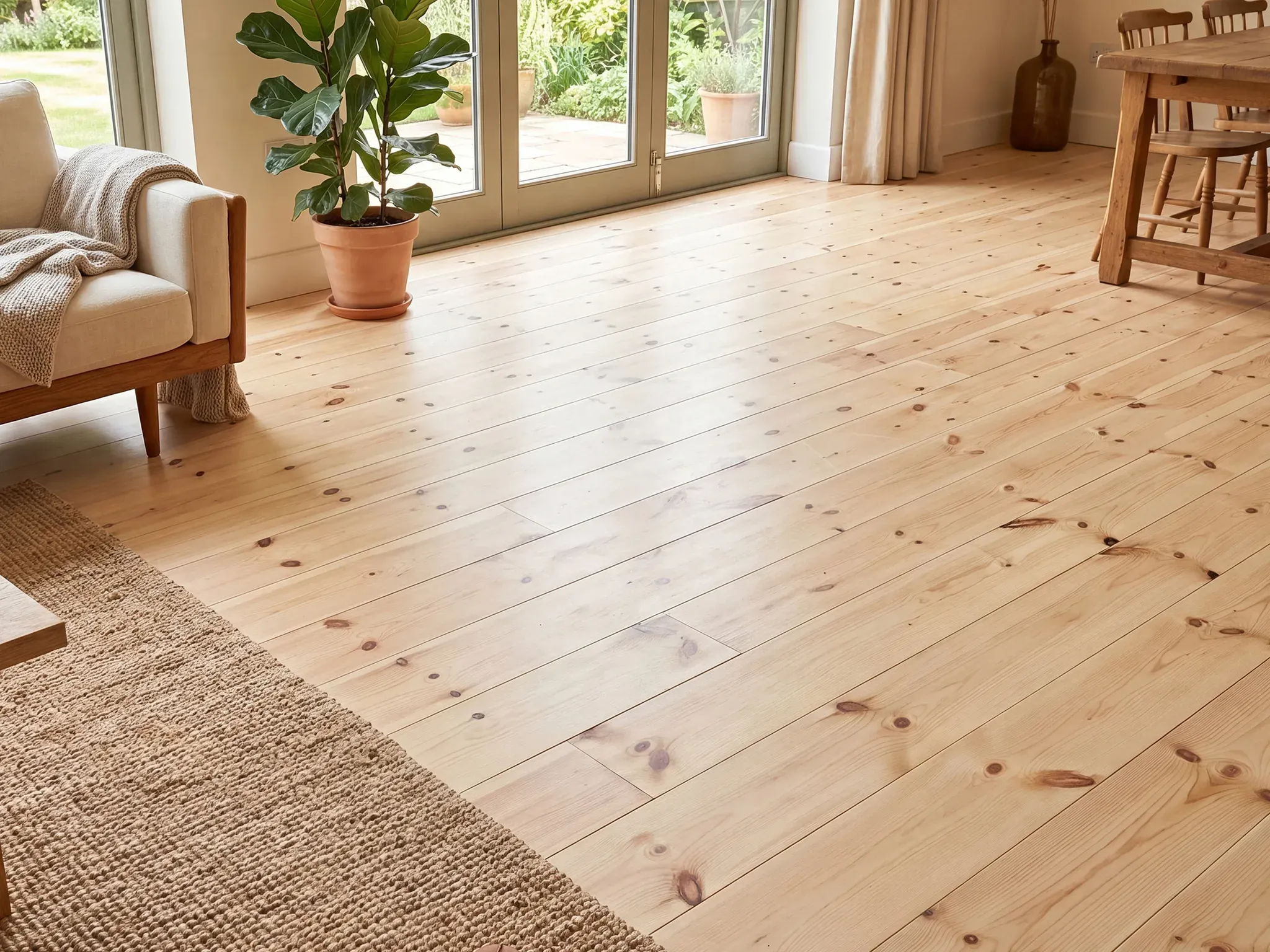 Kiefer Schlossdielen, 32x190 mm, Rustikal, rundum Nut & Feder, mit Microfase Deckbreite: 180 mm