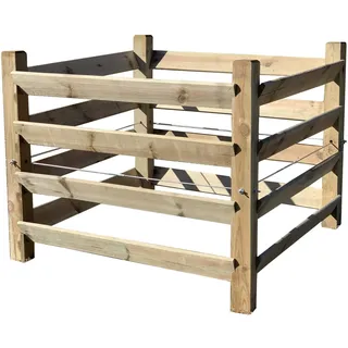 LoggyLand Holz Kompostsilo Bio - Komposter mit Zuganker 100x100x80cm