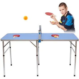 DiLiBee Klappbar Tischtennistisch Mini Tischtennisplatte Tischtennisplatte klappbar Tischtennis Outdoor Sport Tischtennistisch m/Netz