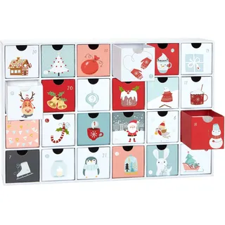 Brubaker Adventskalender zum Befüllen - Sweet Chistmas 2024 - DIY Weihnachtskalender 24 Türchen für Gutscheine und Süßigkeiten - 39 cm groß aus Pappe