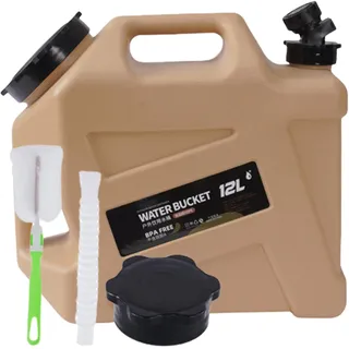 12L Wasserkanister, Wasserkanister mitHahn und Griffen, Camping Wasserkanister, Trinkwasserkanister Tragbarer Mehrzweckkanister Wassertank, für Outdoor, Van, Wohnmobil