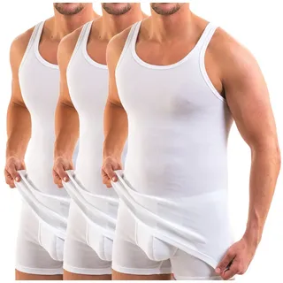 HERMKO Unterhemd 3er Pack 3000 Herren Tank Top (Weitere Farben) aus 100% Bio-Baumwolle weiß D 12 = EU 6XL