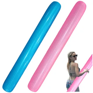BeVistoso 2 Stück Poolnudeln, 63, 0 Zoll PVC Tragbare Glatte aufblasbare Poolnudeln, perfekt für Strand, See, Party, aufblasbare Nudel