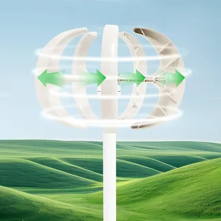 ROGONPDK 600W Lantern Windgenerator | 12V Vertikaler Windkraftanlage Windrad Turbine | 5 Blade Solargenerator | Vertikale Achse Windturbine Generator mit Steuergerät | Betriebstemperatur: -40~80°C