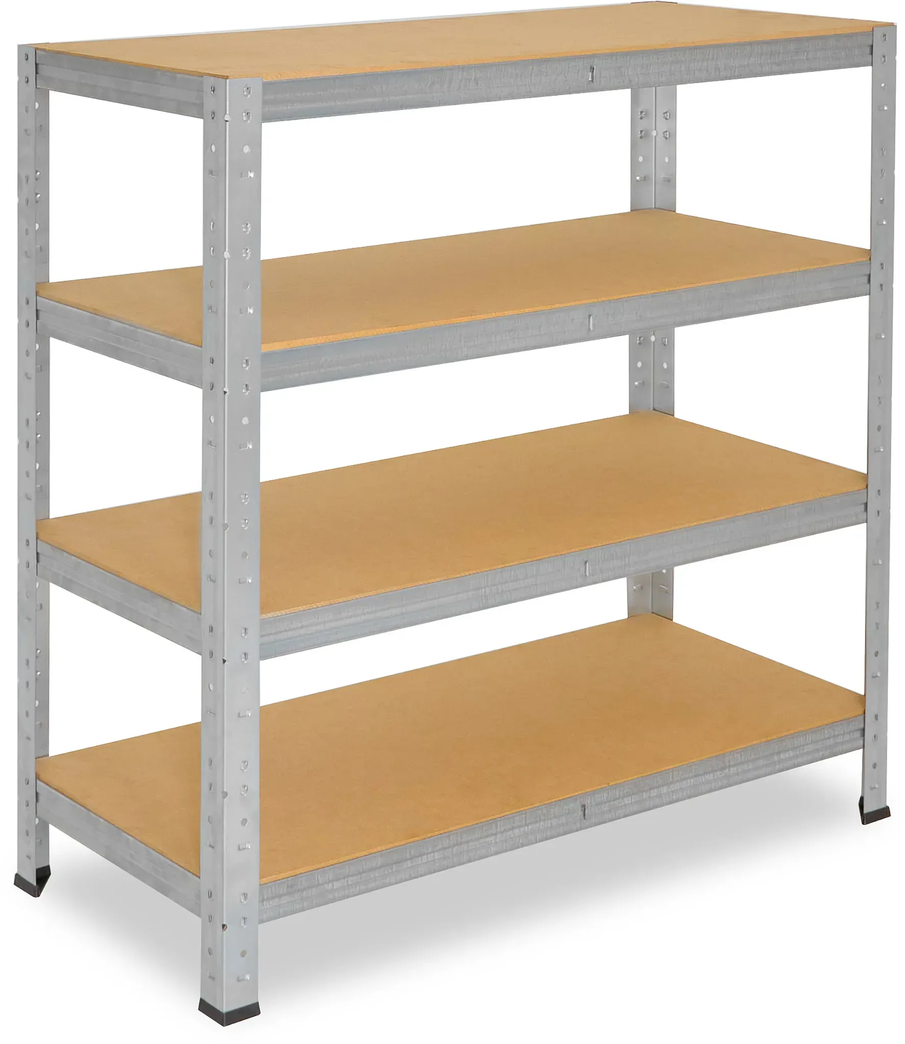 shelfplaza HOME 115x130x23 cm Schwerlastregal in verzinkt mit 4 Böden und 150 kg Traglast pro Boden