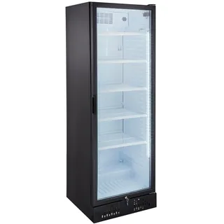 GastroHero Getränkekühlschrank PROFI 382, 382 Liter Kühlraumvolumen, 4 verstellbare Einlegeböden, Innenbeleuchtung, Abschließbar, Schwarz