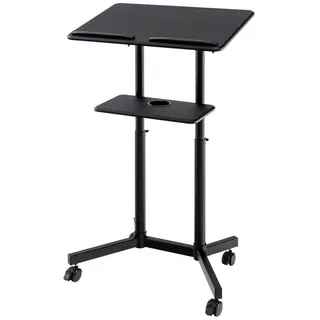 COSTWAY Stehpult, höhenverstellbar, rollbar, mit neigbarer Tischplatte schwarz