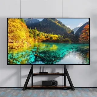 unho TV Ständer Höhenverstellbar, TV Standfuss Universal Fernsehstand mit AV-Ablagen für 65"–100", VESA 800x600mm, bis Max 100kg