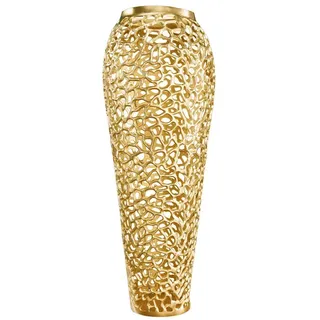 riess-ambiente Bodenvase ABSTRACT LEAF 90cm gold (Einzelartikel, 1 St), Wohnzimmer · Handmade · Metall · Gold-Design · XXL Deko · Schlafzimmer goldfarben 34 cm x 92 cm x 34 cm