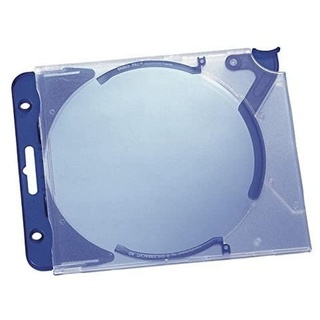 Durable CD-Hardbox Quickflip complete für 1 CD, PP, 155x126x27mm, transparent/blau, 5 Stück