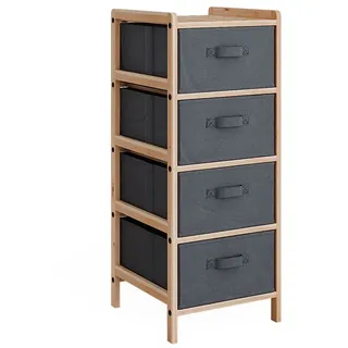 Vicco Bruno Grau 34.5 x 86 cm mit 4 Stoffschubladen