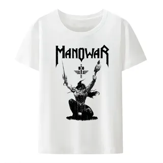 Manowar-Mens-T-Shirt-Men-Women-Summer-Fashion-Loose-Breathable-Streetwear-Tops-Unisex-Hip-hop - S