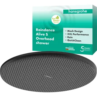 Hansgrohe Raindance Alive S Kopfbrause 1 Strahlart, wassersparend, 300 mm, EcoSmart, schwarz matt