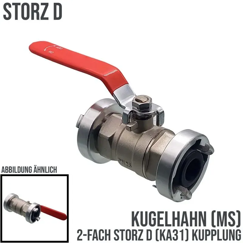 STORZ D DN 25 KA 31 Messing Kugelhahn 2-fach Kupplung (PN10)