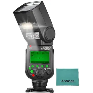 YONGNUO YN968N II TTL-Blitz Speedlite 1 / 8000s HSS Eingebautes LED-Licht 5600K Kompatibel mit Nikon DSLR-Kameras YN622N YN560 Wireless System