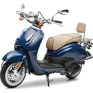 Motorroller Retro EasyCruiser Eco Dunkelblau 50ccm 25 kmh Mofa Scooter - Dunkelblau