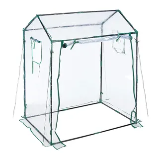 Relaxdays Foliengewächshaus Kunststoff Transparent 152 cm x 132 cm