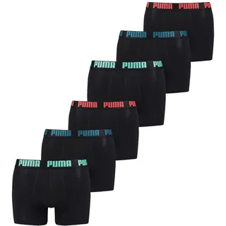 PUMA Herren Boxershorts Unterhosen 521015001 6er Pack, Farbe:239 - Tripple Black, Bekleidungsgröße:M - M
