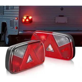 Vevor Anhängerlichter Anhängerleuchten 2 Stk. mit Modi (Bremslicht/Blinklicht/Rücklicht/Kennzeichenleuchte/Rückfahrscheinwerfer/Nebelscheinwerfer), wasserfestes Anhängerbeleuchtungsset für Lkw