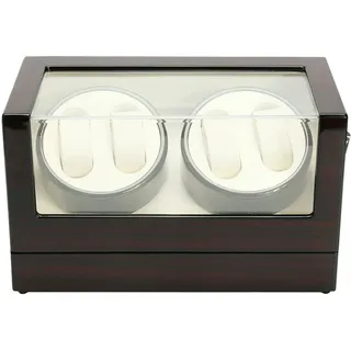 WindWilder Uhrenbeweger Box für Automatikuhren Uhren Watch Winder Box Uhrenkasten für 4 + 0 Uhren Automatik Uhrenbeweger mit Leisem Motor Delux Geschenk Automatischer Uhrenwender Uhr Display Box