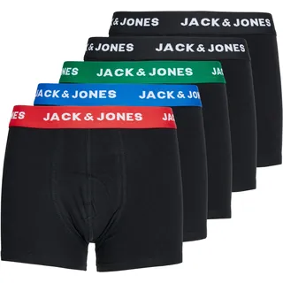 JACK & JONES Huey Boxershorts 5 Einheiten Electric Blue Lemonade / Pack Black / Black / Black / Black 16 Jahre