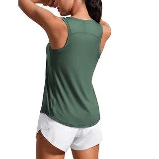 CRZ YOGA Damen Sport Tank Top Racerback Ärmelloses Yoga Oberteile Sommer Fitness Tops Gym Leichte Sporttop Graphitgrün 34 - 34