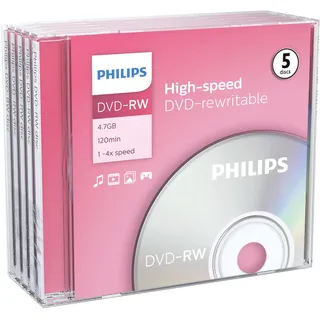 Philips DVD-RW 4,7GB 4x 5er Jewelcase