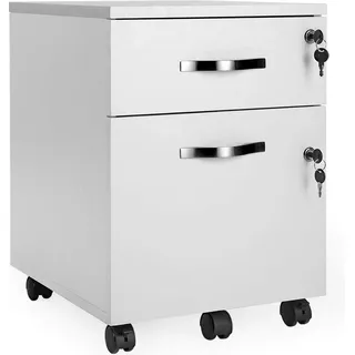 VASAGLE Rollcontainer 40 cm x 54,4 cm x 43,8 cm weiß