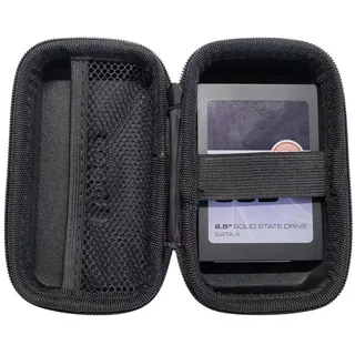 Provance Schutztasche Hardcase Hartschalenetui für Festplatten SSD HDD 14x7x6 cm (M)